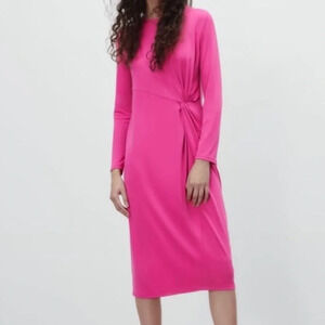 pink sequin dress zara L (12-14) New Back zip closure and neck strap with button Zara | Dresses | Zara